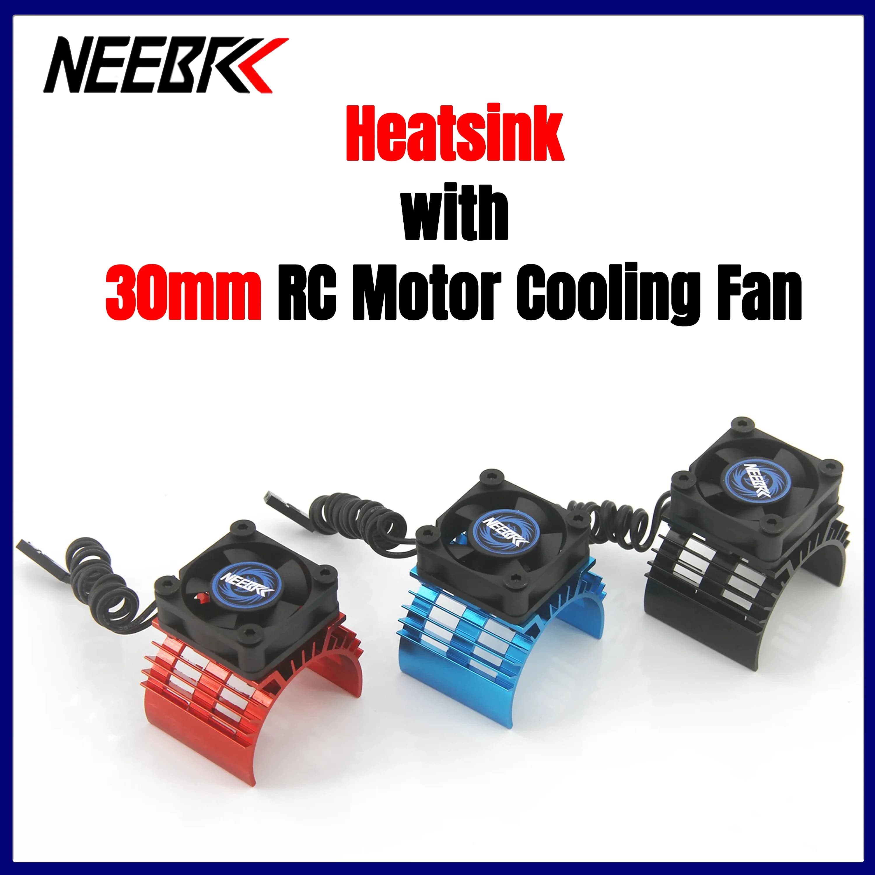 Ventola di Raffreddamento Motore NEEBRC 30mm 5-12V con Dissipatore in Metallo e Connettore JST per Motori Brushless 3650 3660, Ricambio per Auto RC, Camion, Crawler