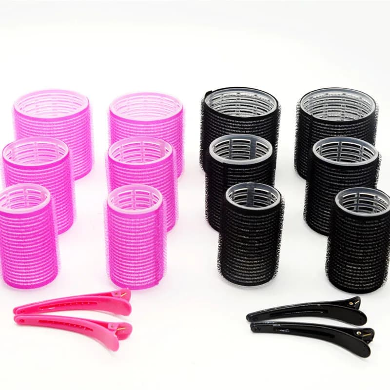 Bigodini for hair Bigodini for hair with self-supporting hook with styling clip for hair without heat Bigodini for hairdresser Tools for styling sticky hair