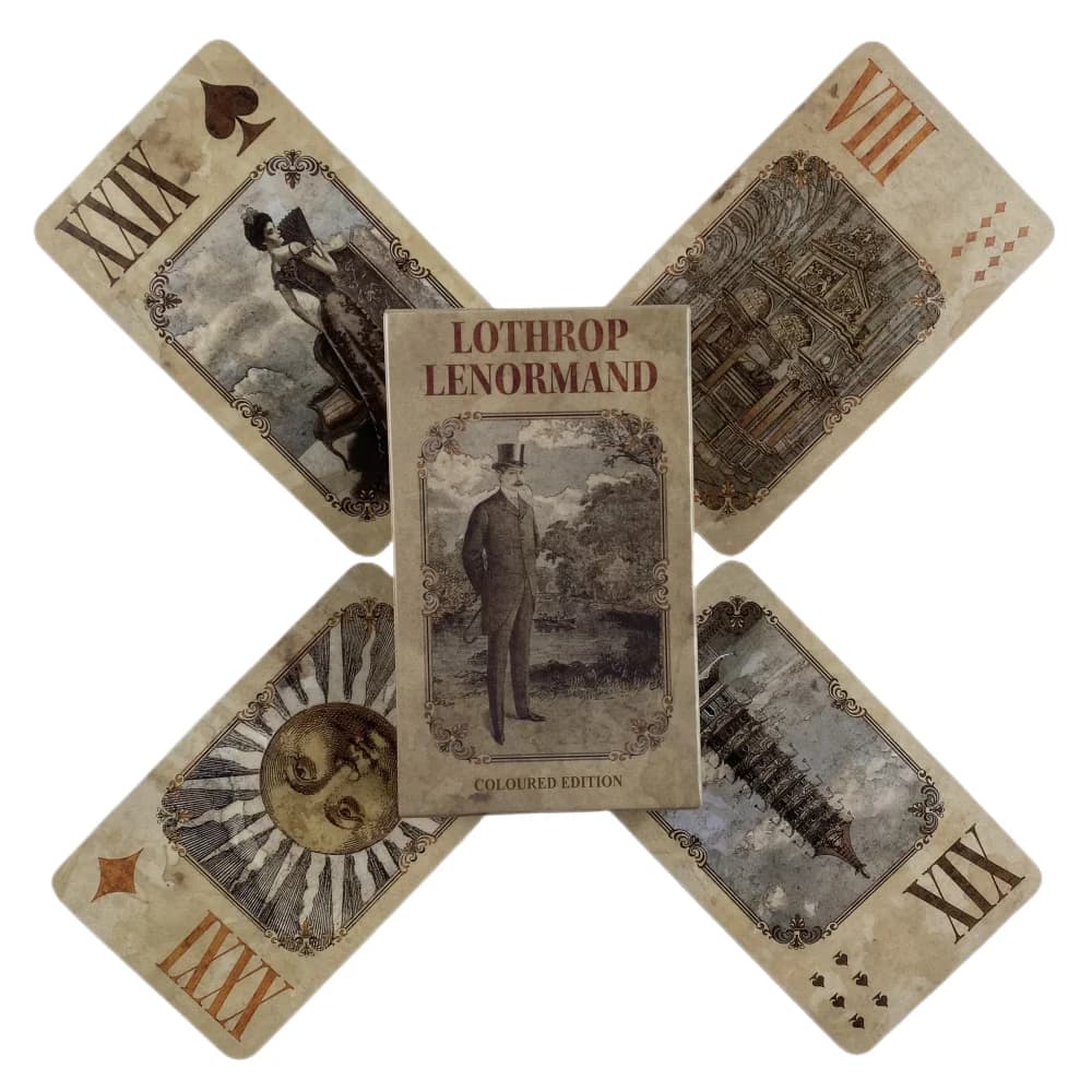 Lothrop Lenormand Cards Oracle A 38 English Divination Colored Edition Deck Borad Games