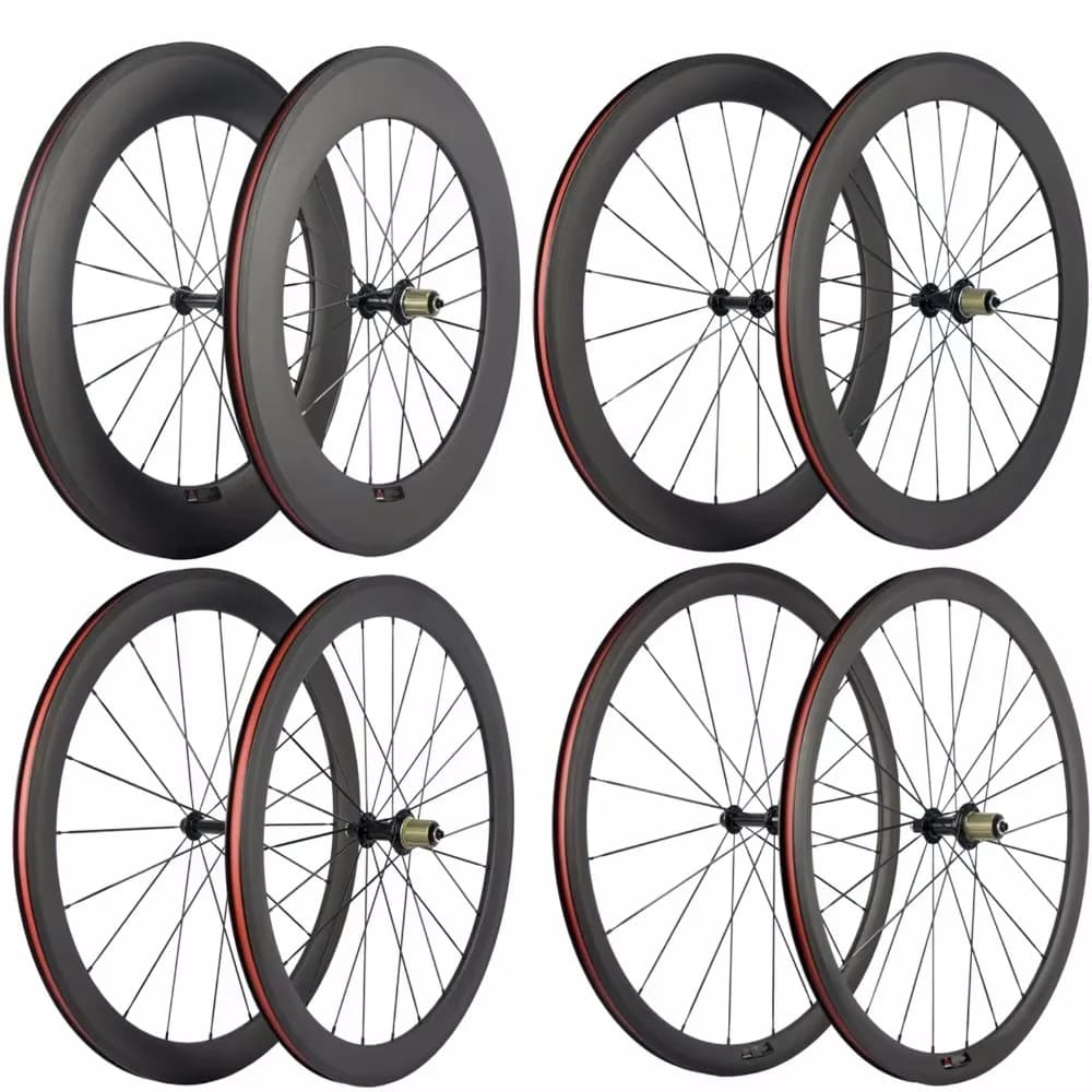 Hot Sales 700C Carbon Bicycle Wheelset 38/50/60/88mm Carbon Clincher Wheels V Brake Road Bike Wheel
