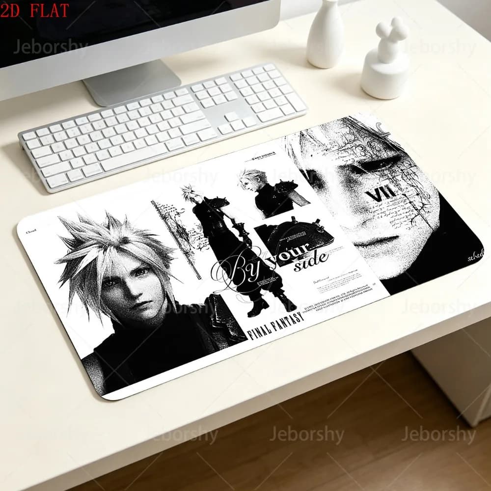 Final Fantasy VII Cloud Strife Gaming Mouse Pad, Non-Slip Desk Mat, Waterproof Keyboard Pad for PC Laptop Office