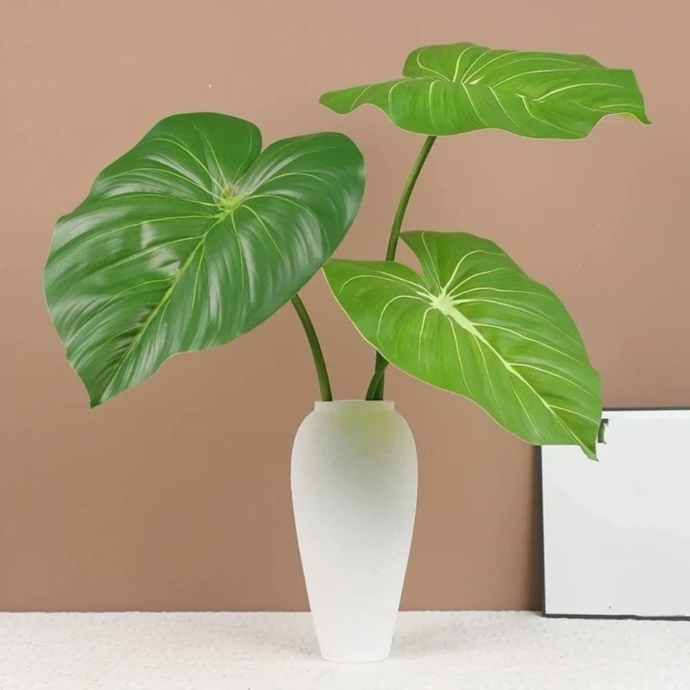Foglie di Calla Artificiali in Plastica, Realistiche e Resistenti ai Raggi UV, Foglie di Felce Crane King Non Sbiadenti, Pianta Finta Fatta a Mano per Decorazioni Interne ed Esterne