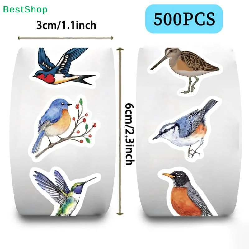 〔Sabrina〕Sigilli per buste con uccelli colorati - Adesivi con uccelli ad acquerello per biglietti d'invito, lettere e confezioni regalo
