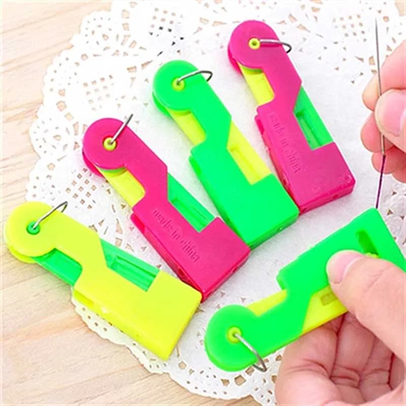 5 pezzi nuovo infila ago da cucito ditale filo strumento infila guida per anziani dispositivo facile filo automatico forniture per cucire