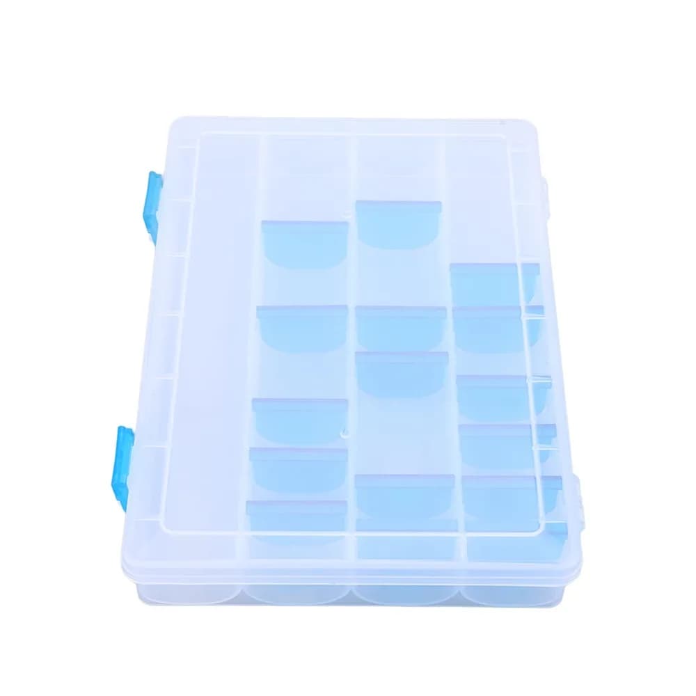 PVC Fishing Tackle Box Transparent 25.1*18*3.7cm Fishing Organizer Box Clear Visible Lightweight Portable Fishing Tackle Box