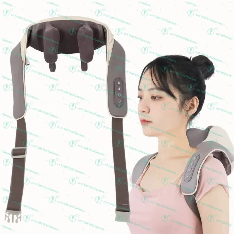 Massaggiatore Cervicale Intelligente Senza Fili per Alleviare il Dolore, Massaggio Profondo dei Tessuti 3D con Vibrazione e Shiatsu per Schiena, Collo e Spalle
