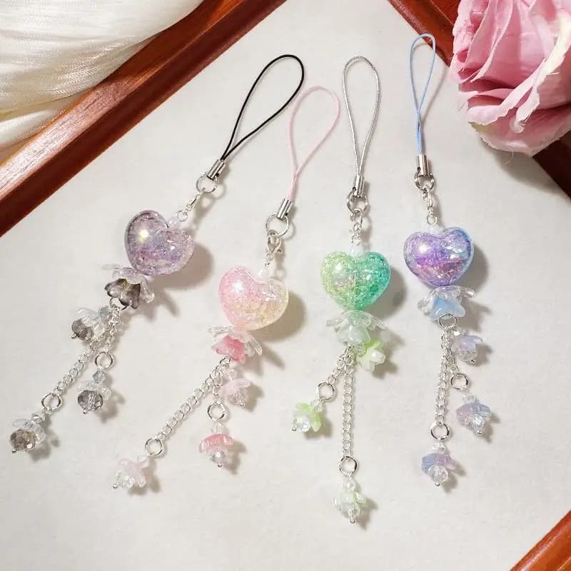 Collana con Ciondolo a Cuore Paffuto, Design Floreale, Catena Delicata con Fiori per Donna, Accessorio per Feste Serali