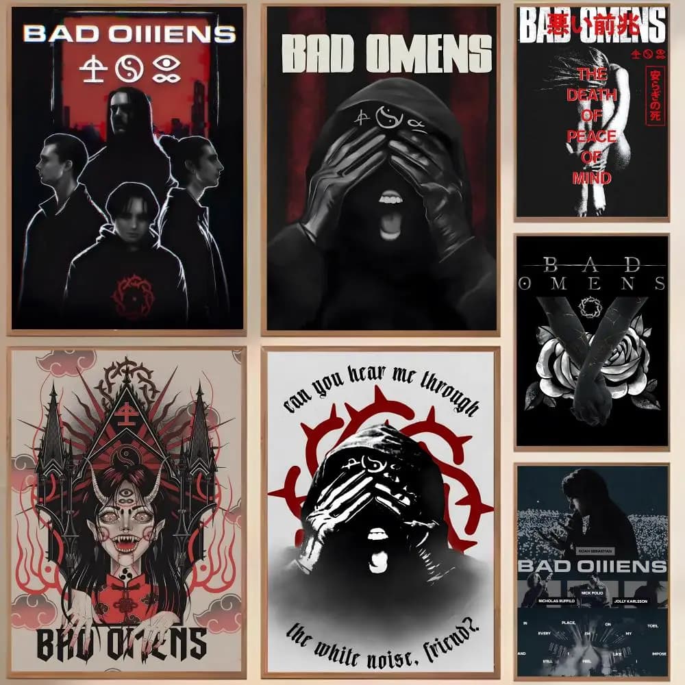 Poster Music Band B-Bad Omens, waterproof canvas, wrinkle resistant, wall decoration, easy to hang, home decoration, for living room, bedroom