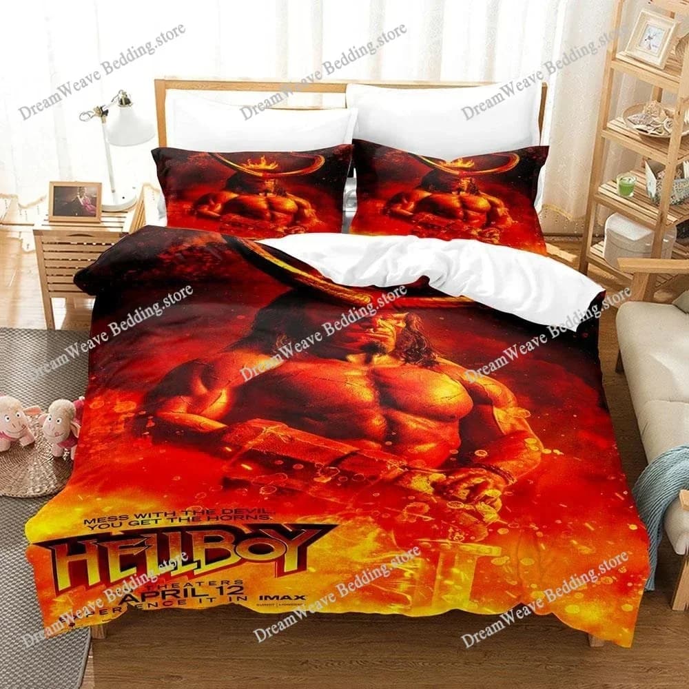 Set di Biancheria da Letto Hellboy, Disponibile in Varie Misure, per Adulti e Bambini, Set Copripiumino e Lenzuola 2025