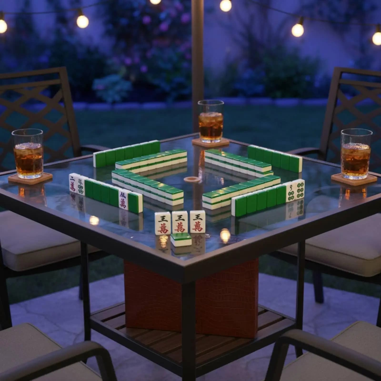 Acrylic Crystal Mahjong Tile Set Large Size Mahjong Game Tiles Board for Home Gathering and Casual Play