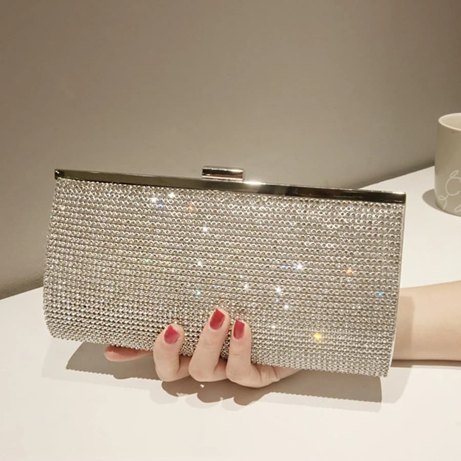Chain Women Evening Bag Clip Shell Shape Handbags Elegant Shiny Dinner Bags for Travel Street Photo Shoulder Bags Clutch Purses