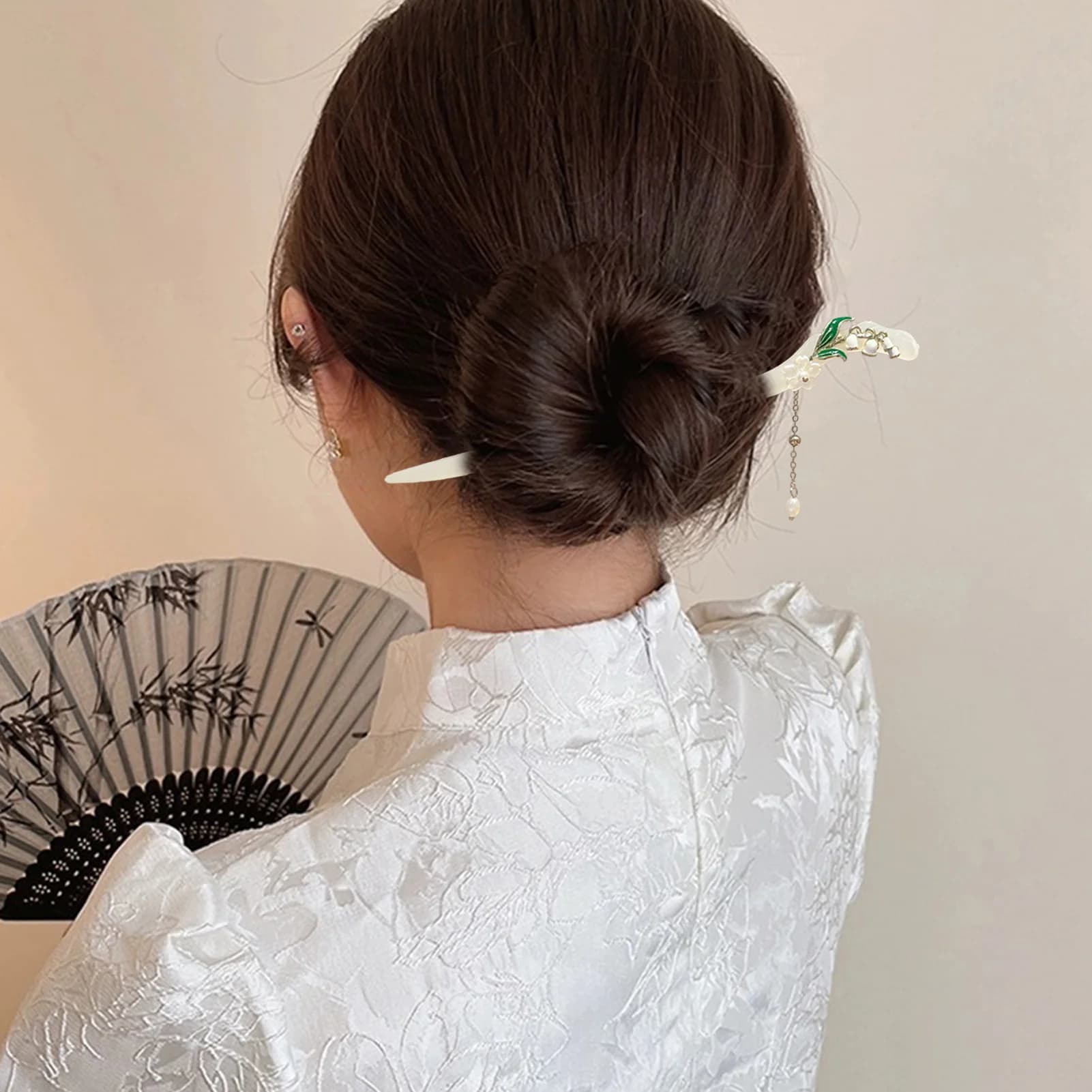 Chinese style nappa hair clip for woman, cloud-shaped lucky charm, Hanfu Cheongsam hair accessory, girl hair clips