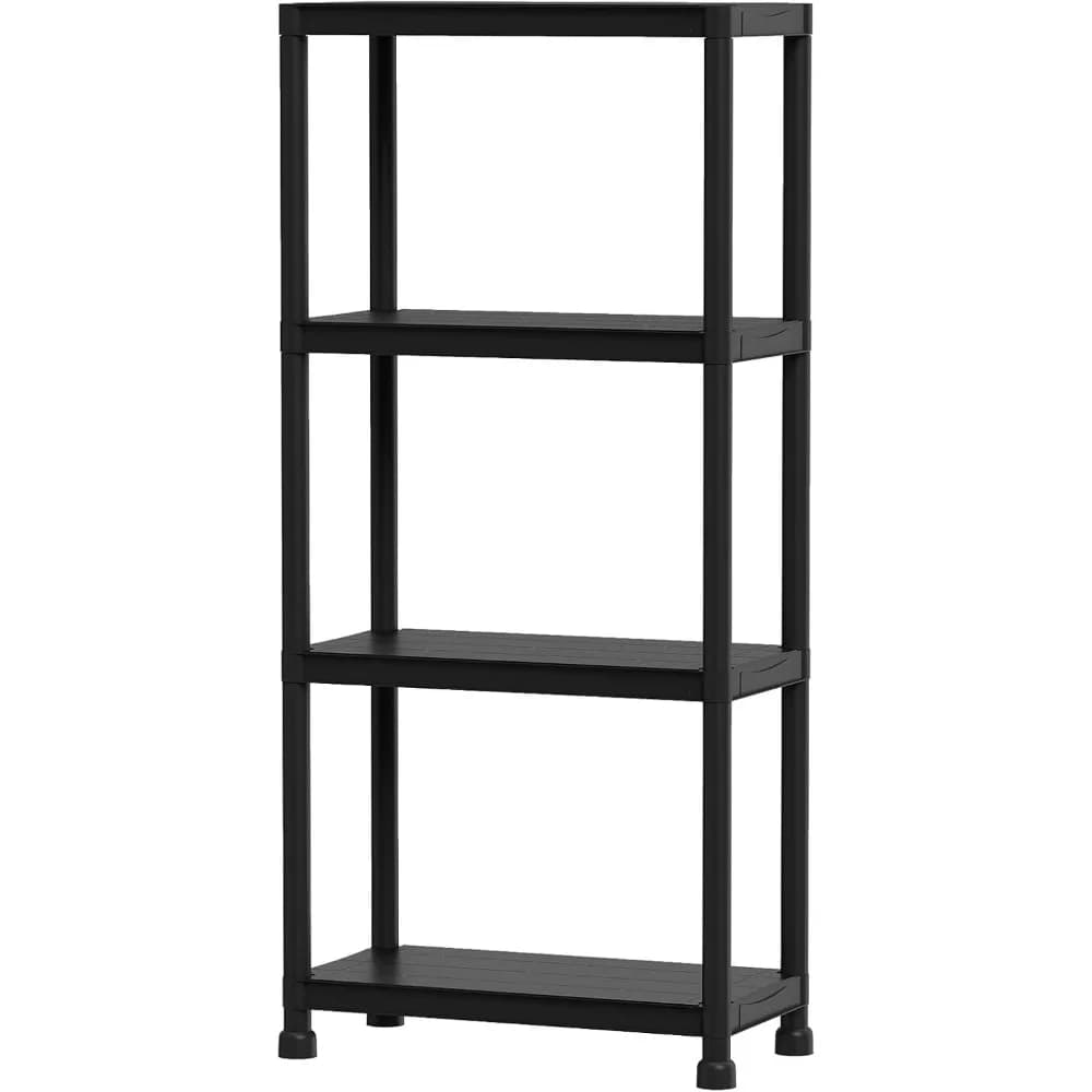 Scaffale portaoggetti Giantex a 3/4/5 ripiani in plastica resistente, scaffalatura autoportante per garage, organizer multiuso per dispensa K