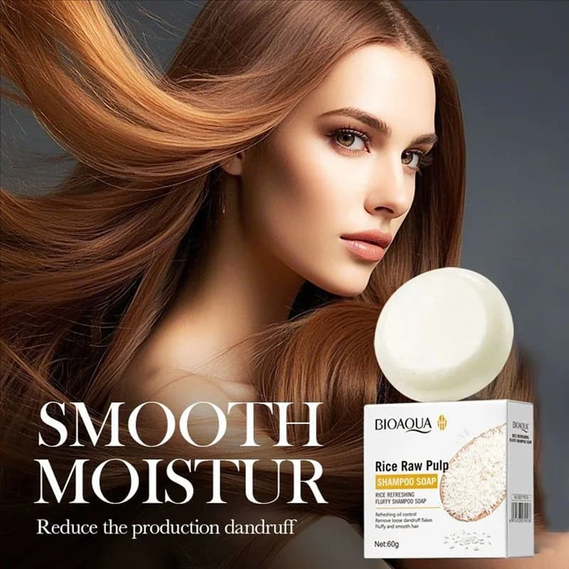 Rice Shampoo Soap Bar Oil Free Conditioning Soap Rice Water Protein Nourishing Anti-loss Hair Hair Growth Soap Bar