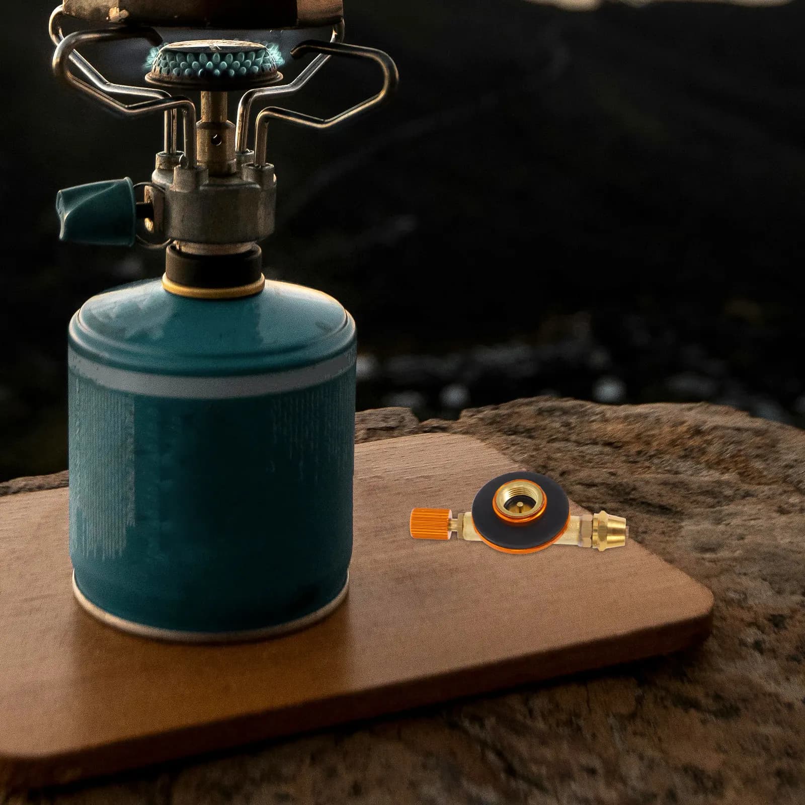 Adattatore Portatile per Gas da Campeggio Esterno, Valvola per Bombola Piatta, Connettore per Tubo da 6-4mm, Adattatore per Valvola di Ricarica a Connessione Rapida