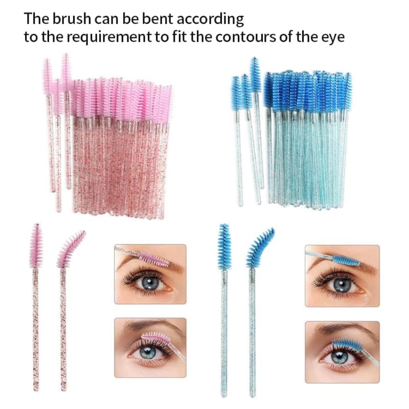 1948 Hot Sales di 50 Pieces Brush for Mascara with Crystal Rod grafted comb brush for eyebrow brush brush for Nylon portable Mascara