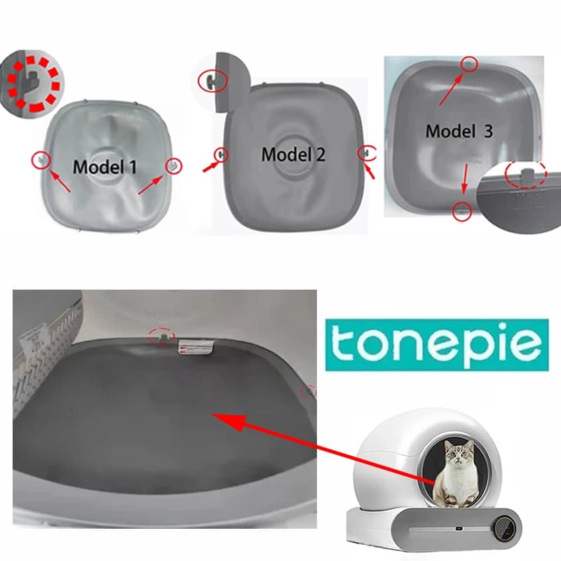 Cuscinetto in silicone adatto per Tonepie Ti Pro Lettiera automatica per gatti Speciale cuscinetto in silicone Bin Capsula inferiore Accessori per gatti