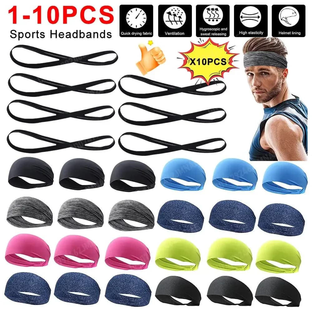 10PCS-1 fascia antisudore sportiva fascia assorbente traspirante fascia per capelli ultrasottile per capelli morbida e liscia fascia per Yoga sportiva all'aperto