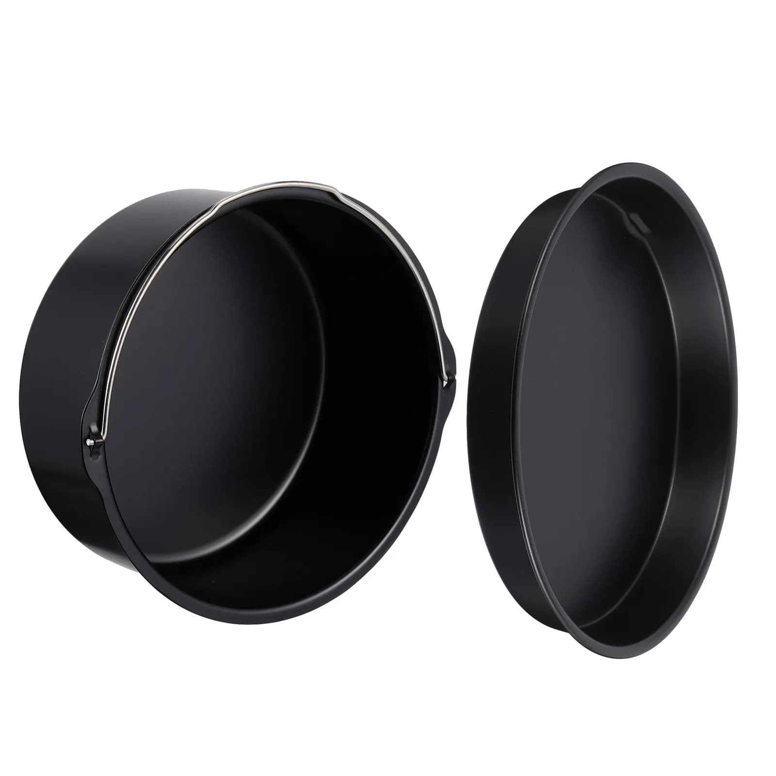 1Set Nonstick Cake Making Mold Set Carbon Steel Baking Tool for Air Fryer Oven Household Pizza Pan Round Cake Bucket with Handle