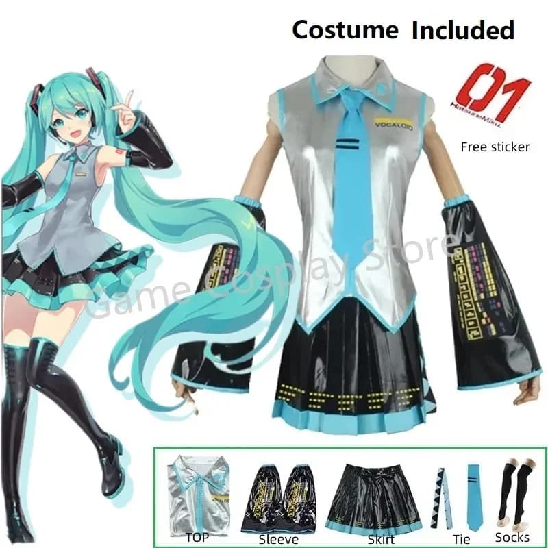 Set completo cosplay in tessuto di pelle argentata, copricapo, abito JK, uniforme