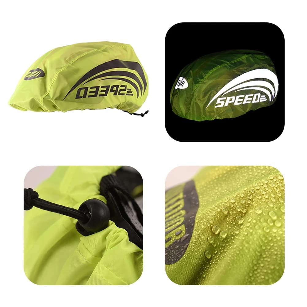 Copertura per casco da bici con striscia riflettente Copertura per casco da ciclismo Copertura antipioggia regolabile per casco sportivo per casco da mountain bike
