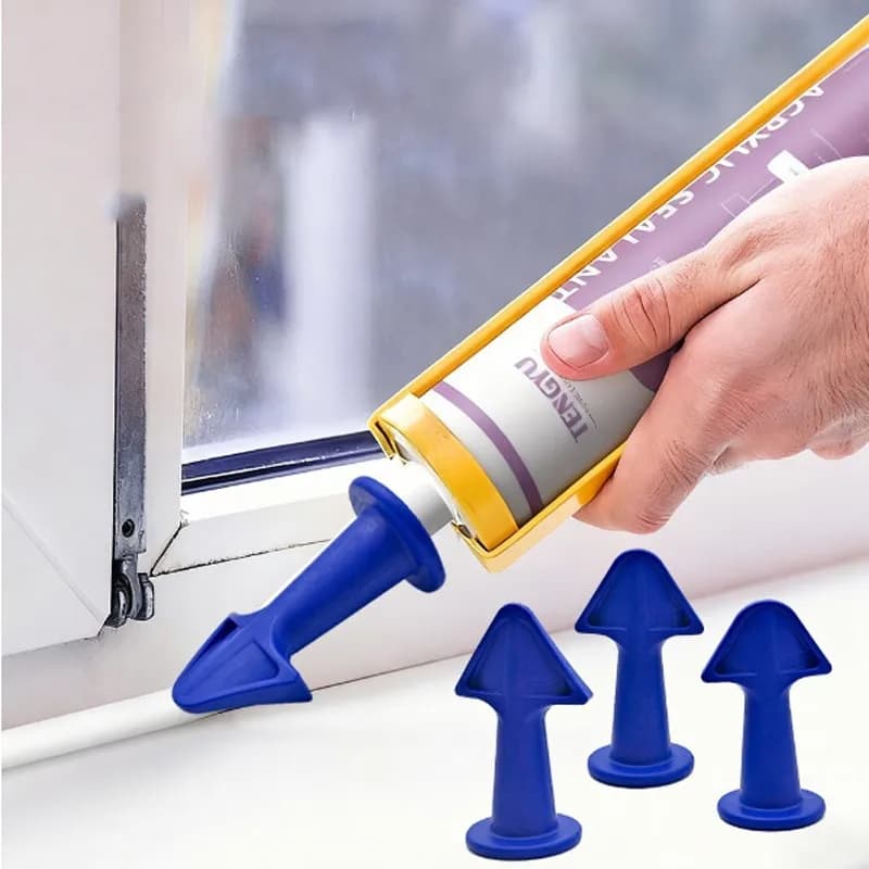 Set of 3 Silicone Applications, Sealing Tools, Finishing Kits for Shelves, Cleaning Rake Floors and Tiles