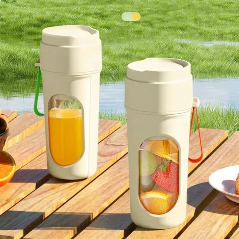 Frullatore portatile ricaricabile USB da 450 ml, mini frullatore personale per frullati e smoothie, pratico mixer per frutta.