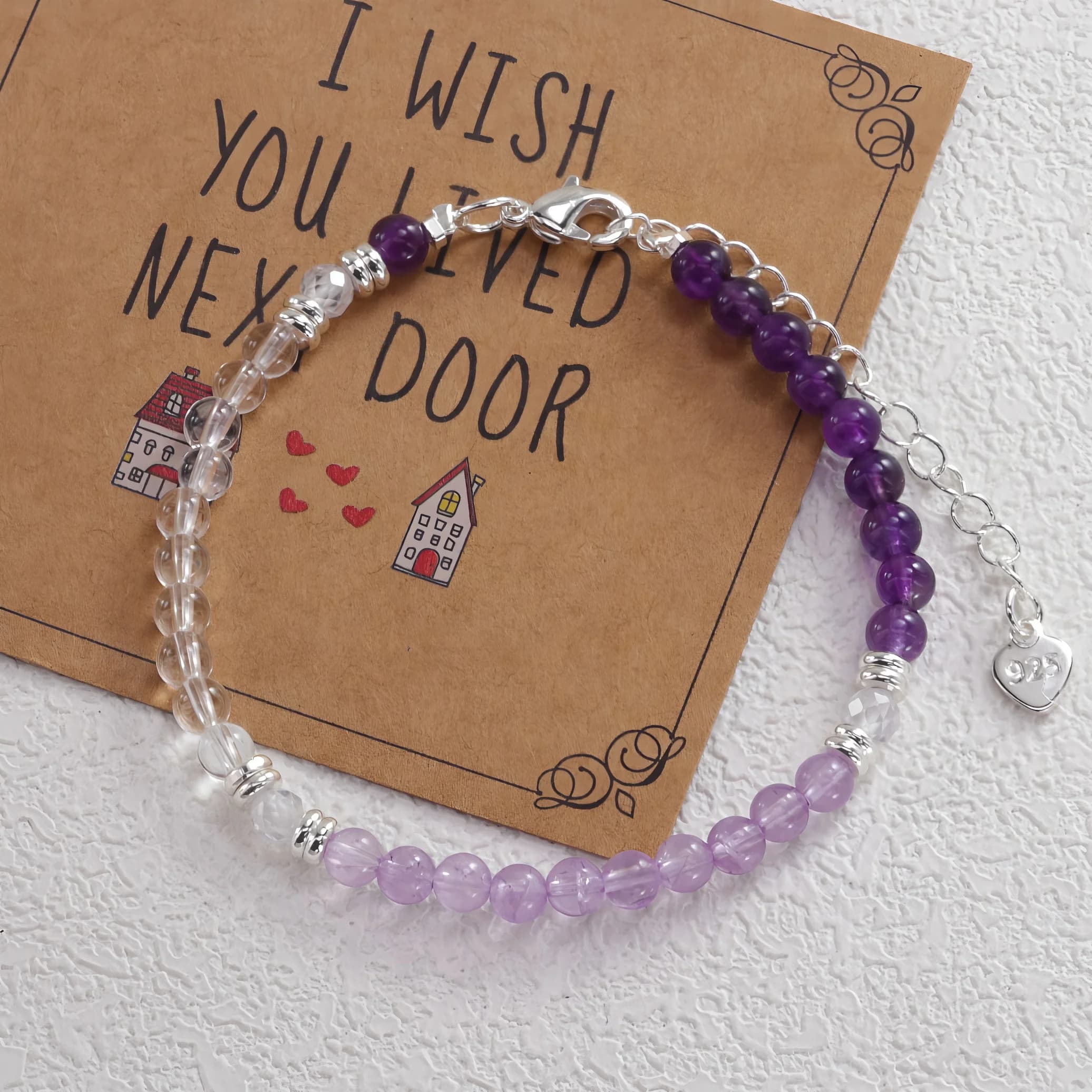 Bracciale in Argento 925 con Malachite, Pietra di Luna, Quarzo Trasparente e Giada - Gioiello per Donna e Ragazza, Regalo, Dropshipping, Vendita all'Ingrosso