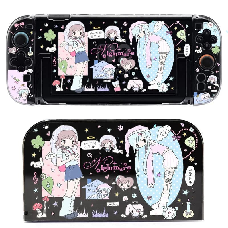 Custodia Protettiva Stile Y2K per Nintendo Switch / OLED / Lite / Switch 2 - Guscio Rigido Estetica Asiatica, Dream Night Girl