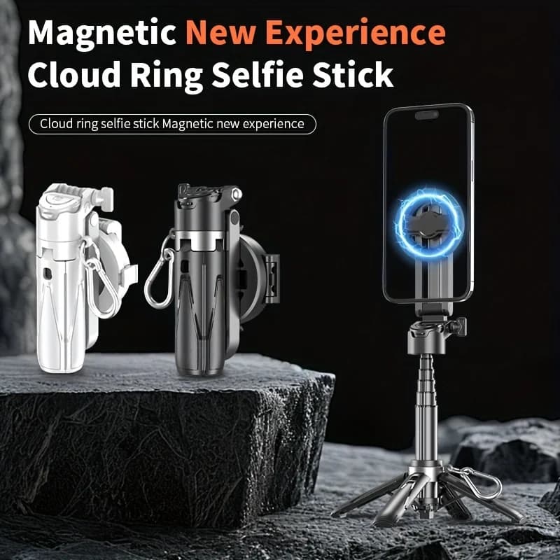 Selfie Stick 2025 Nuovo P15Mini Stick selfie magnetico Mini assistente telefonico magnetico portatile da viaggio