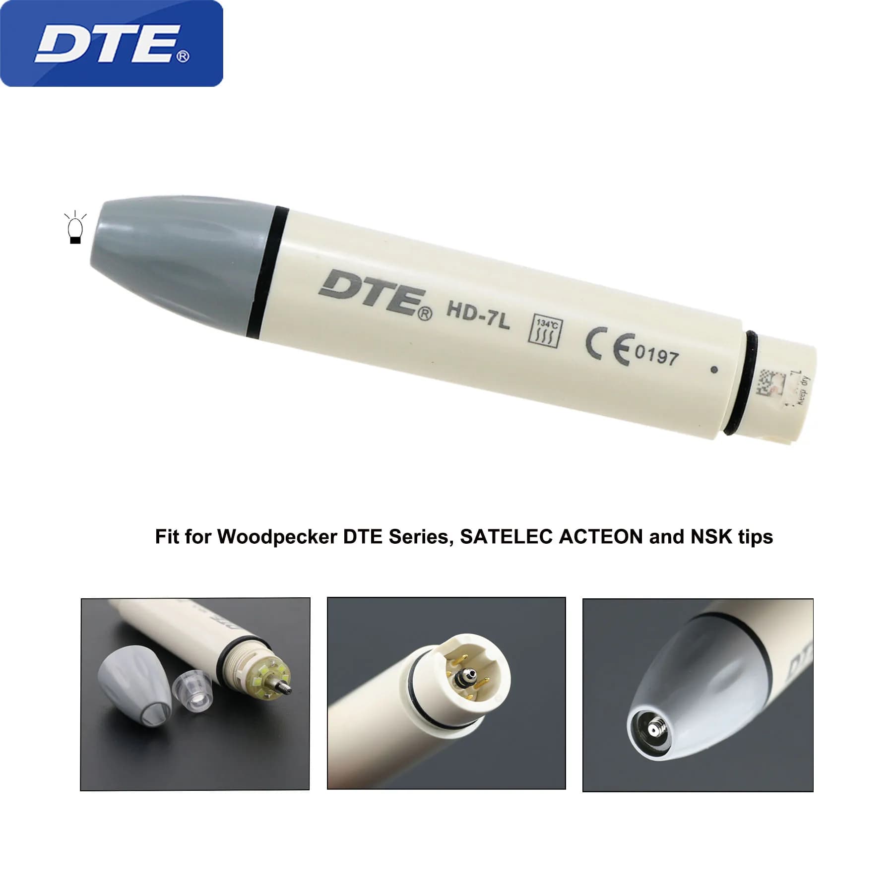 Picchio DTE Dentale Ad Ultrasuoni Piezo Scaler Manipolo HA CONDOTTO LA Luce HD-7L Fit SATELEC ACTEON NSK Punte di Scaling Sbiancamento Dei Denti