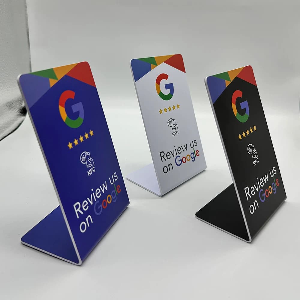 NFC Google Recensioni Staffa 13,56 Mhz Scheda di revisione Google programmabile Stazione NFC Scheda di flessione da tavolo Staffa di marca in piedi