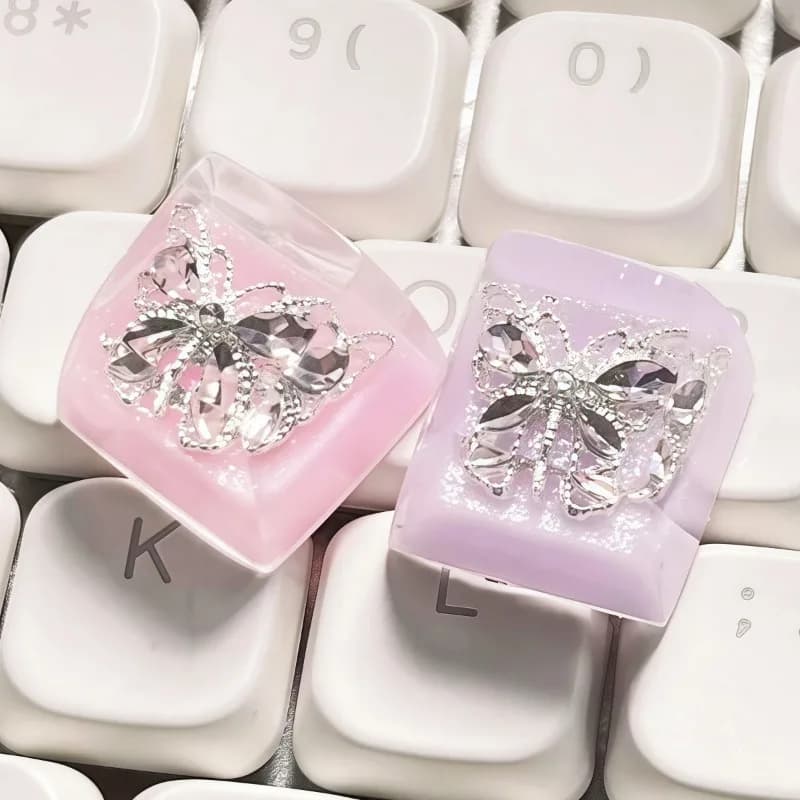 Tastiera meccanica Pretty Butterfly con tasti ESC personalizzati, trasparenti, fai da te, per tastiera meccanica a croce, regalo di compleanno per gamer.