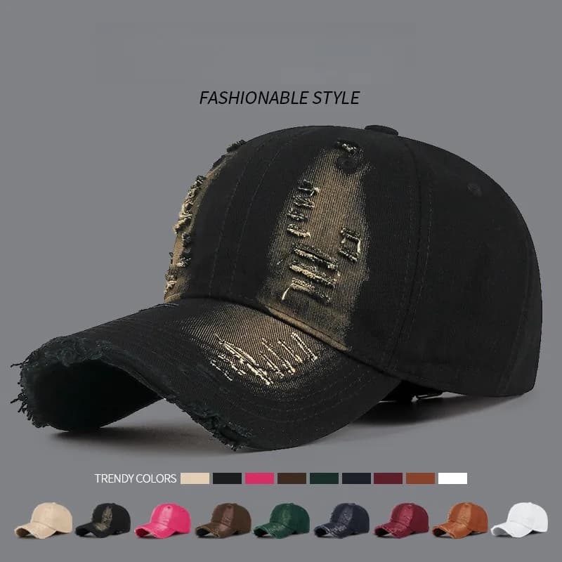Cool Fashion Donna Uomo Berretto da baseball in cotone denim strappato Uomo Donna Quattro stagioni Sport Snapback Cappello da sole per donna Uomo