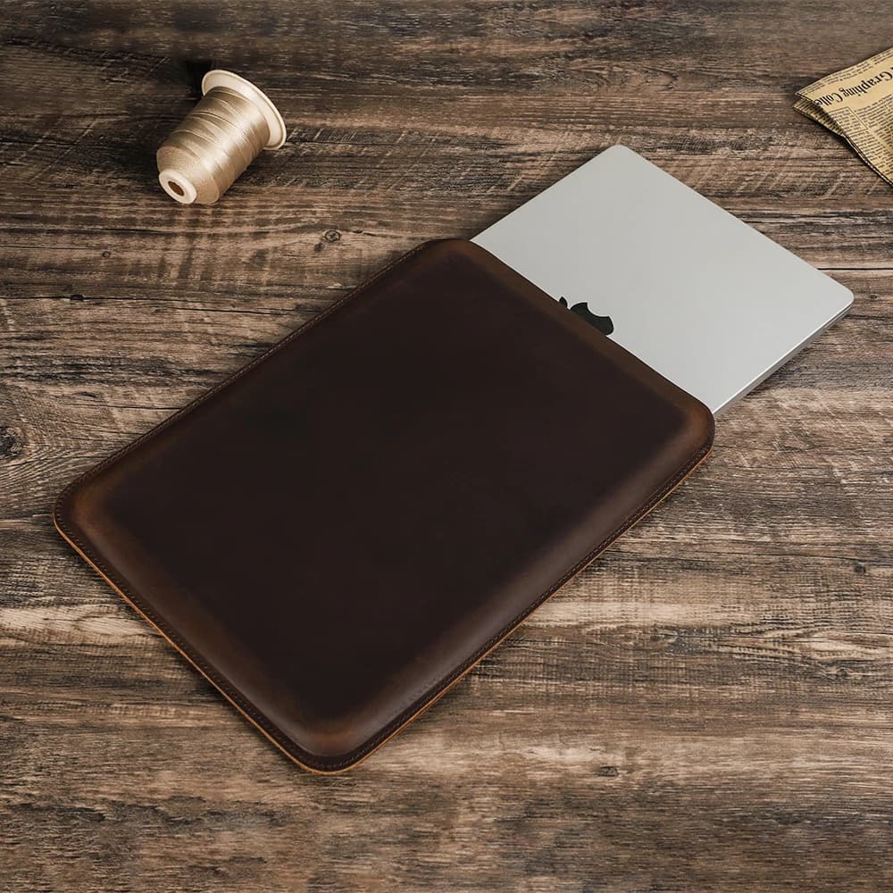 Luxury Genuine Leather Laptop Sleeve Case for MacBook Air 13 M1 M2 M3 M4 Macbook Pro 14 Cover Bag Pro 13 inch Pouch