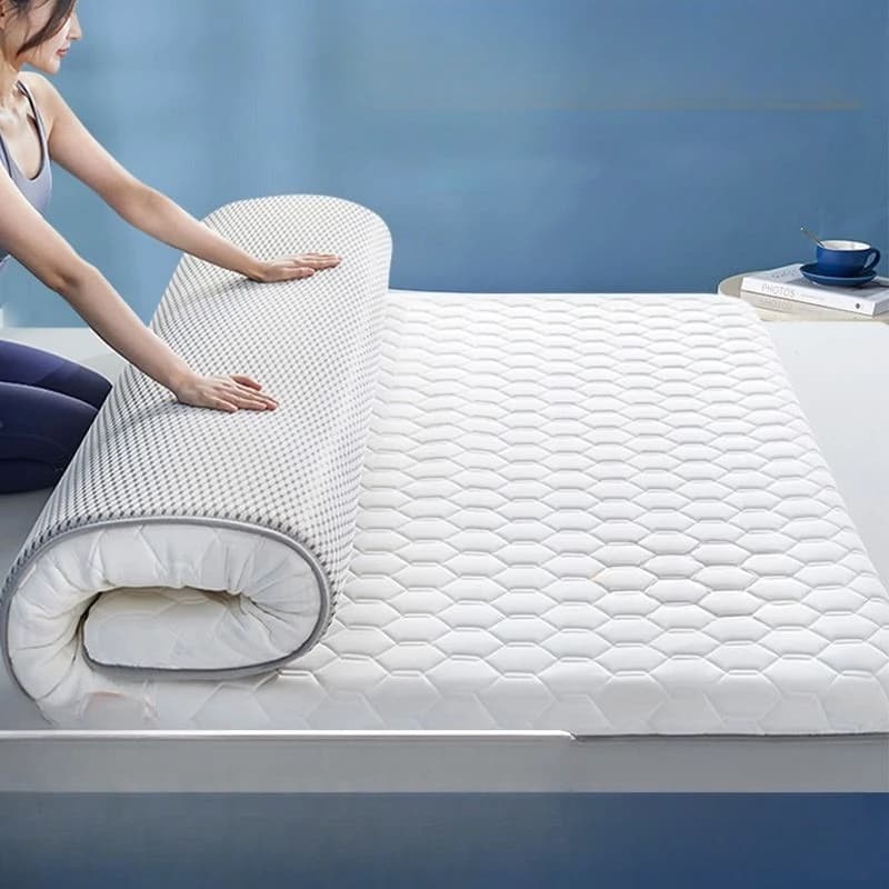 ‌ Materasso in fibra di soia di classe A, topper in lattice antibatterico addensato, cuscino per letto silenzioso e traspirante, cuscino Tatami delicato sulla pelle