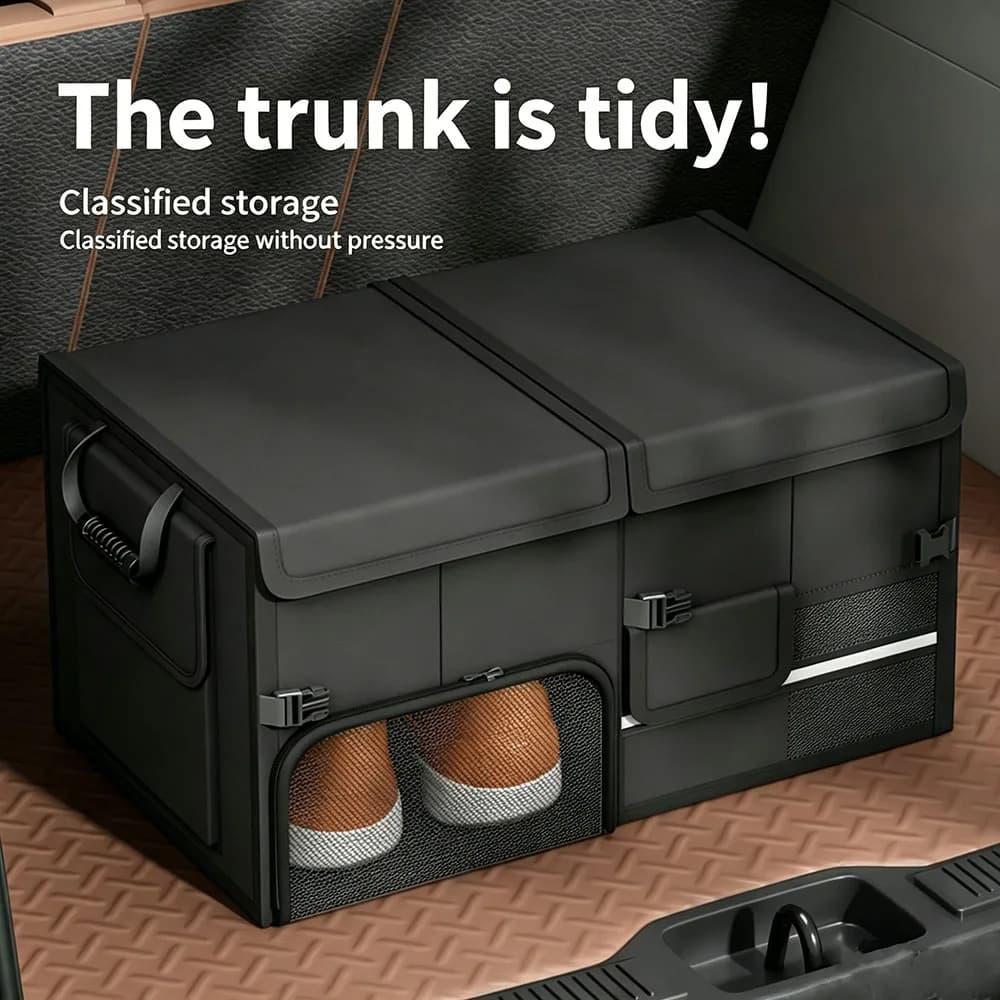 Large Capacity Car Trunk Organizer 60L Foldable Car Storage Box Waterproof Storage Bag For Fishing Camping Universal