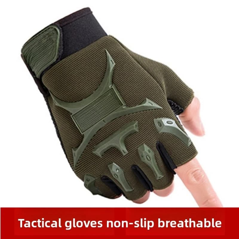 Tactical Riding Gloves without fingers Shock-resistant wear gloves for gym workout for cycling