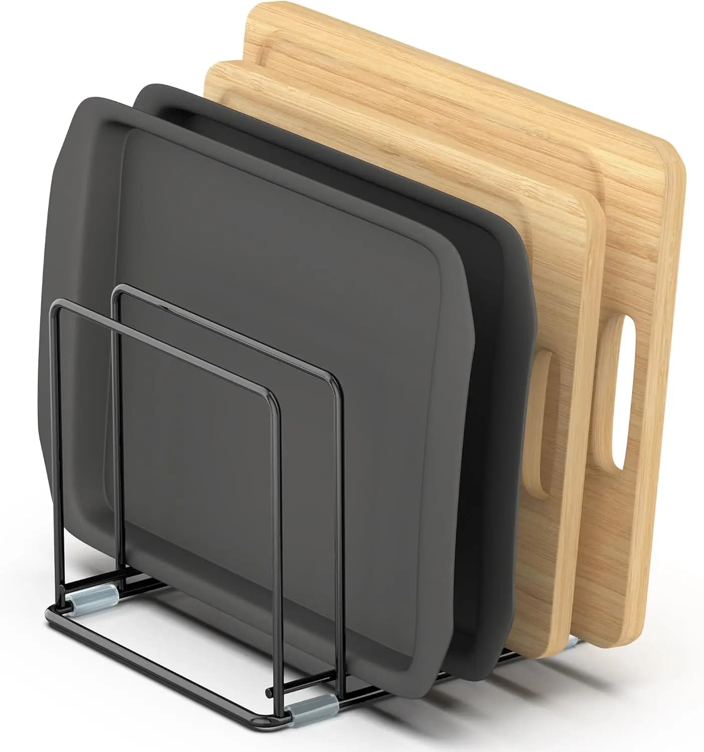 Organizzatore a 5 scomparti per teglie da forno e taglieri da cucina per armadietto
