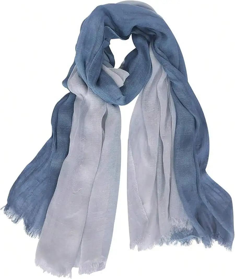 Two Tone Linen Scarf Wraps Basic Textured Scarf Hemp Shawlhalloween