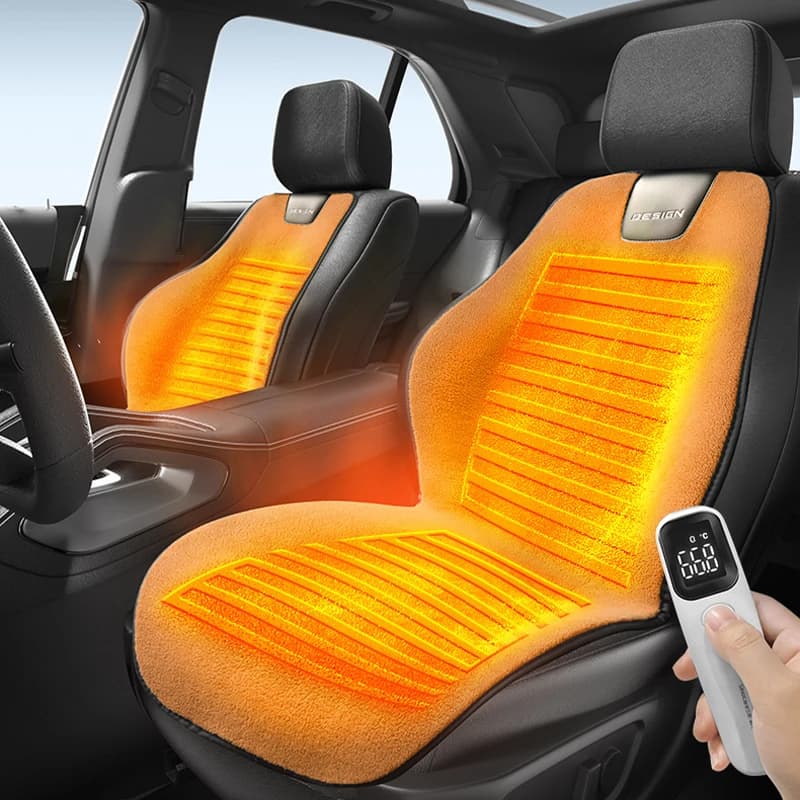 Intelligent Heated Car Seat Winter Front Heated Seat Electric Heated Bearing Cashmere-like Fabric 12V Universal Adjustable