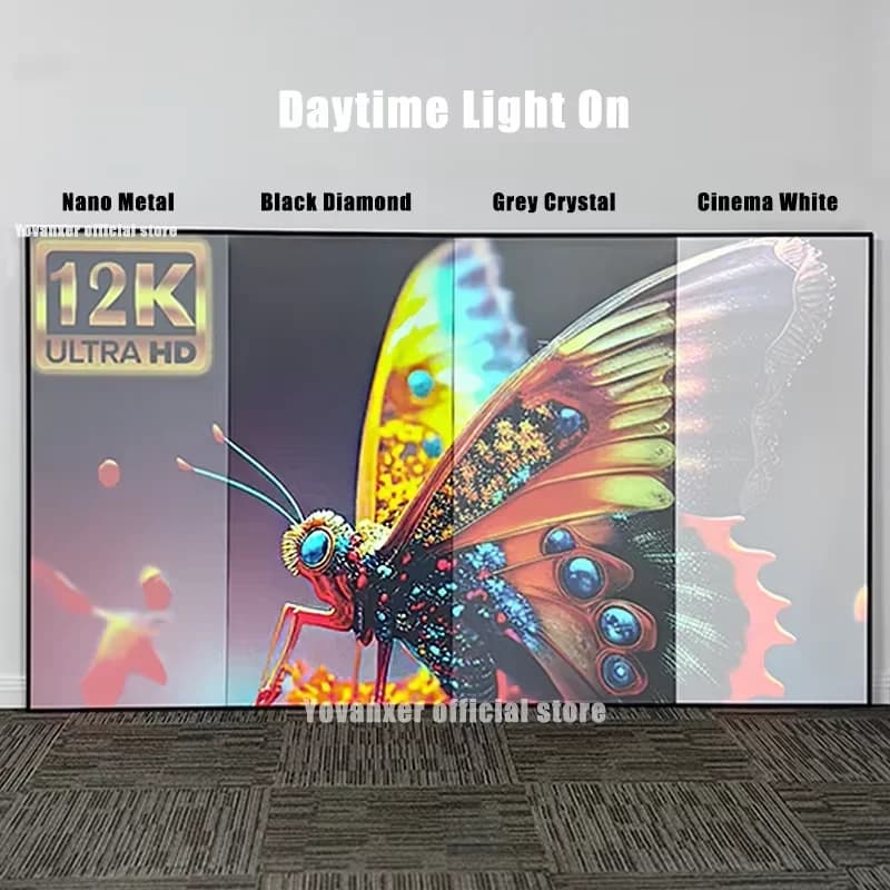 Dimensioni popolari Luce ambientale che rifiuta lo schermo del proiettore ALR con diamante nero Cornice fissa Lunetta da 1 cm Proiezione 3D 4K 8K