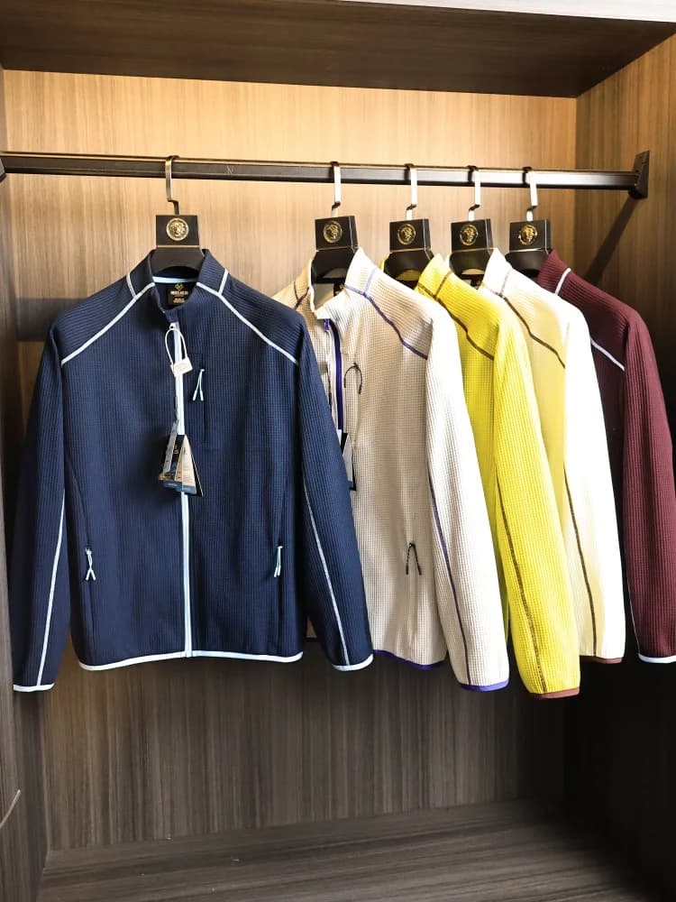 High-End Texture Waffle Pattern! Spring Summer Men's Thin Skin-Friendly Elastic Moisture-Wicking Breathable Stand Collar Jacket
