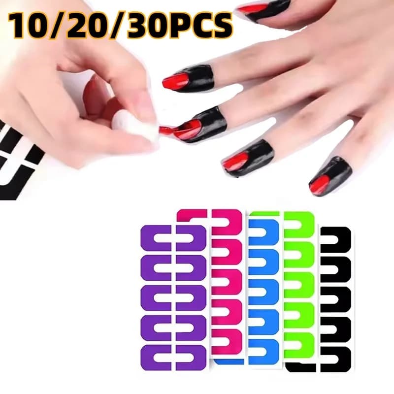 10/20/30 Pezzi Adesivi Protettivi a U per Dita, Nastro per Protezione Unghie, Strumenti per Manicure e Nail Art
