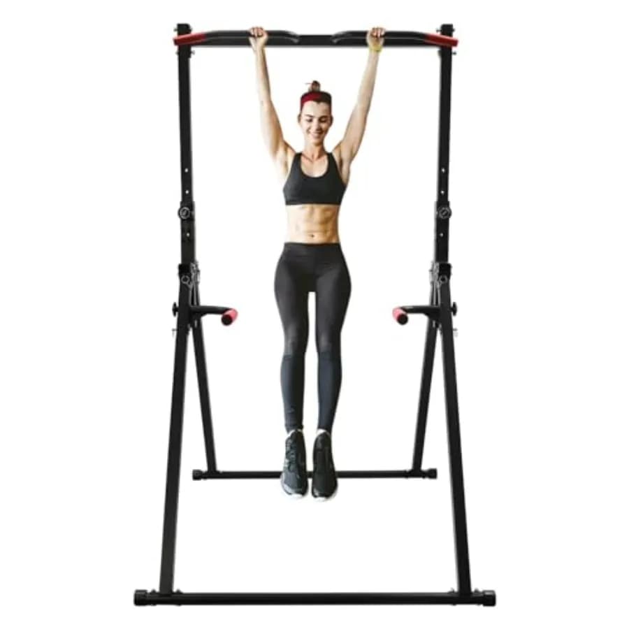 Power Tower Multifunction Station with Traction Bar, Adjustable Height, Foldable, For Domestic Training, Resistant