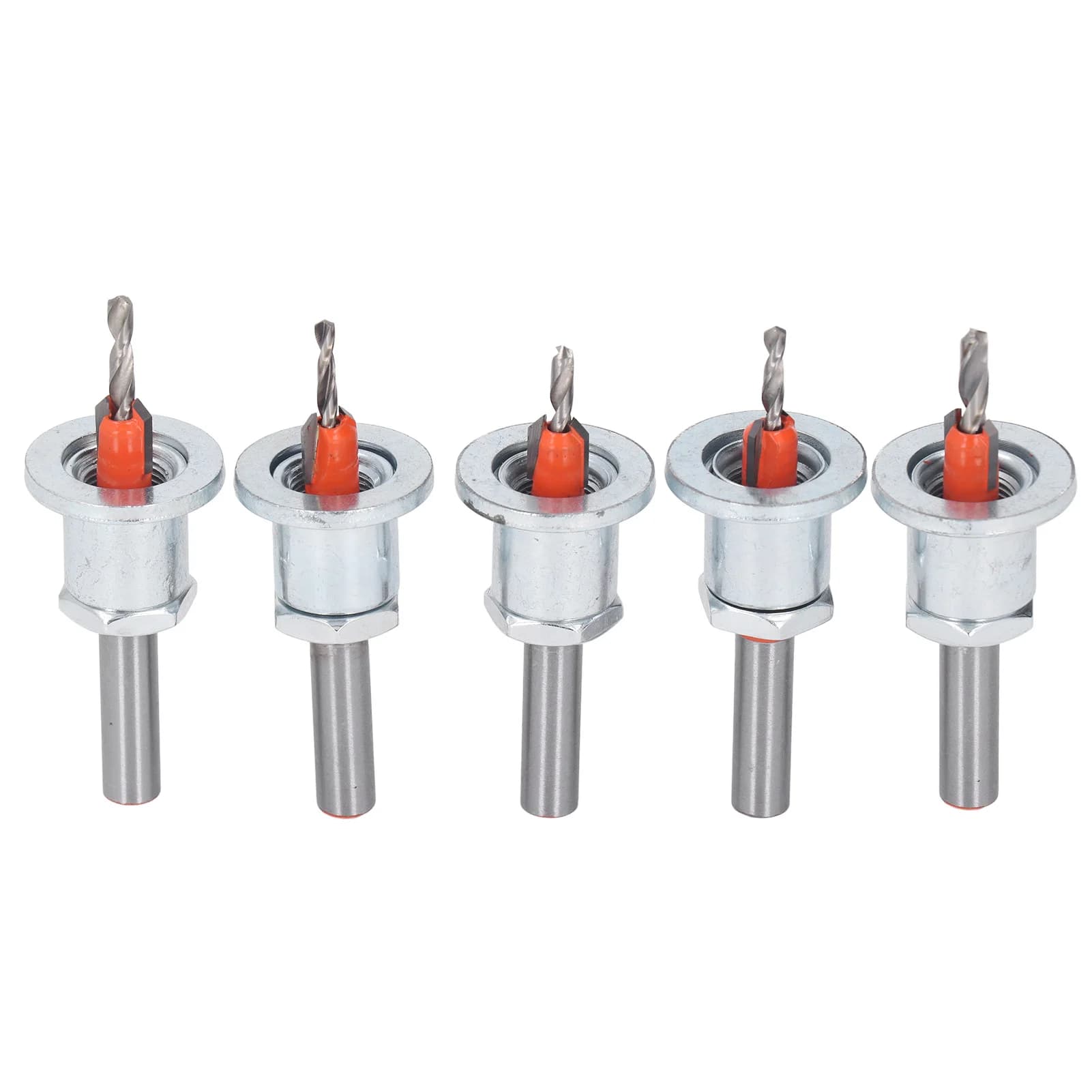 Set di punte da trapano svasatore da 5 pezzi Set di punte da trapano svasatore combinato di ricambio regolabile con custodia per utensile elettrico in legno e metallo