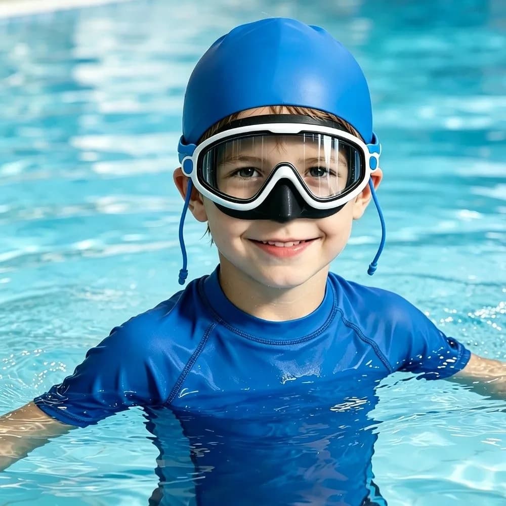 Fashion Anti-Fog Swim Goggles UV Protection Leak-proof Diving Eyewear HD View Wide View Swim Goggles Cap Set Racing Swim