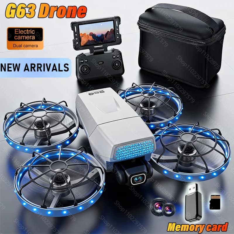 Nuovo G63 Drone 4K UHD Fotocamera Flusso Ottico Evitamento Ostacoli 5G WIFI Giocattoli Aerei Professionali Per Ragazzi Da 8 A 12 Anni Regali Per Adulti