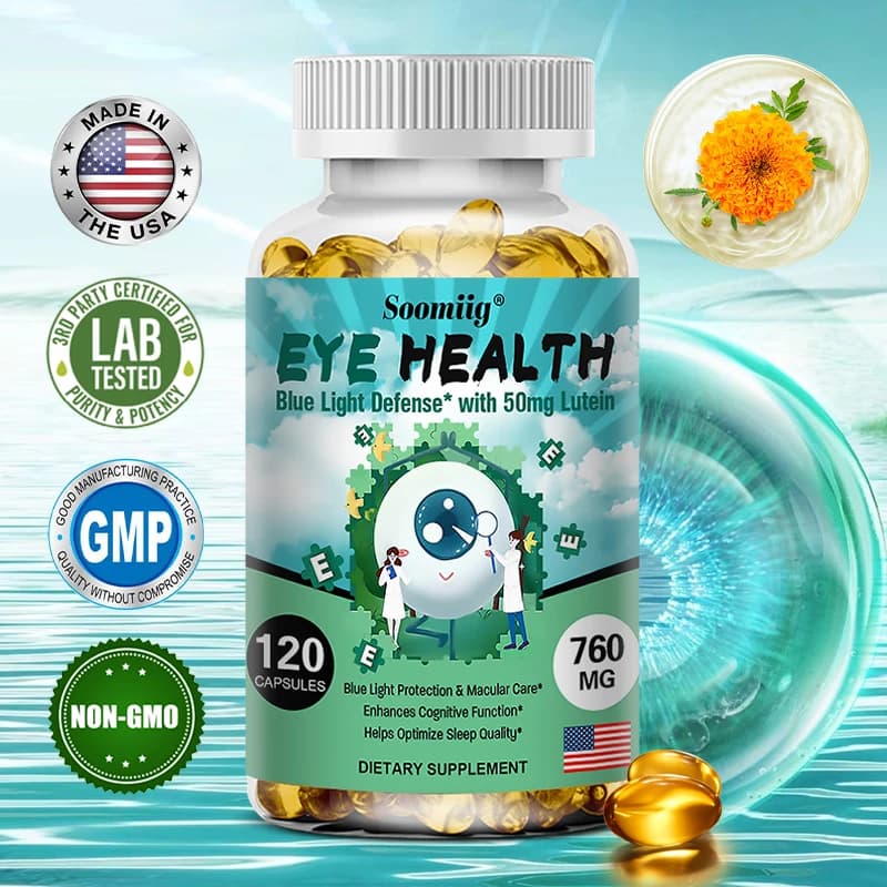 Lutein Eye Health Supplement, Vegan with Vitamins Blue Light Protection for Adults, Improves Dry Eyes, Promotes Vision