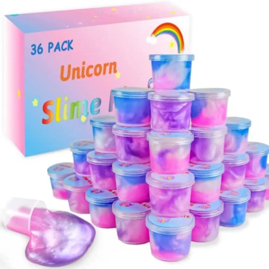 36 Packs Unicorn Slime Kit, Unicorn Party Favors for,Pretty Stretchy and Non-Sticky Galaxy Slime Pack, Slime Party Favors for G